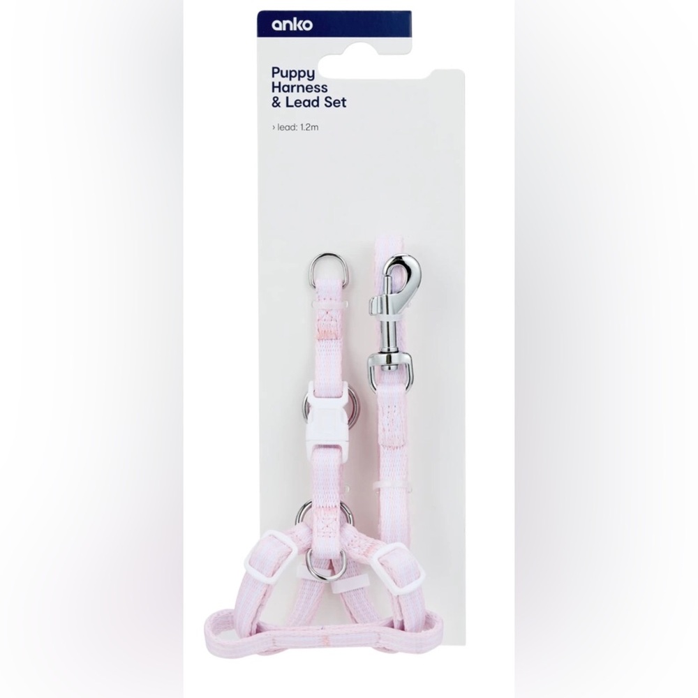 Anko Pink Leash and Collar Set for puppies/small dogs or large cats NWOT.